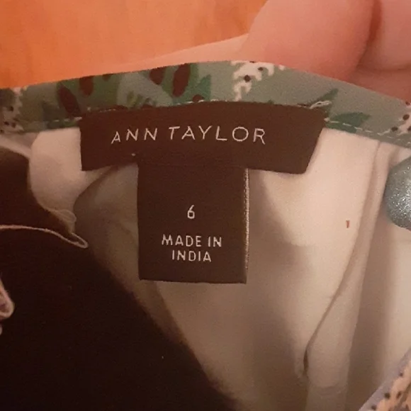 Ann Taylor Floral Green & White Dress - Picture 2 of 9